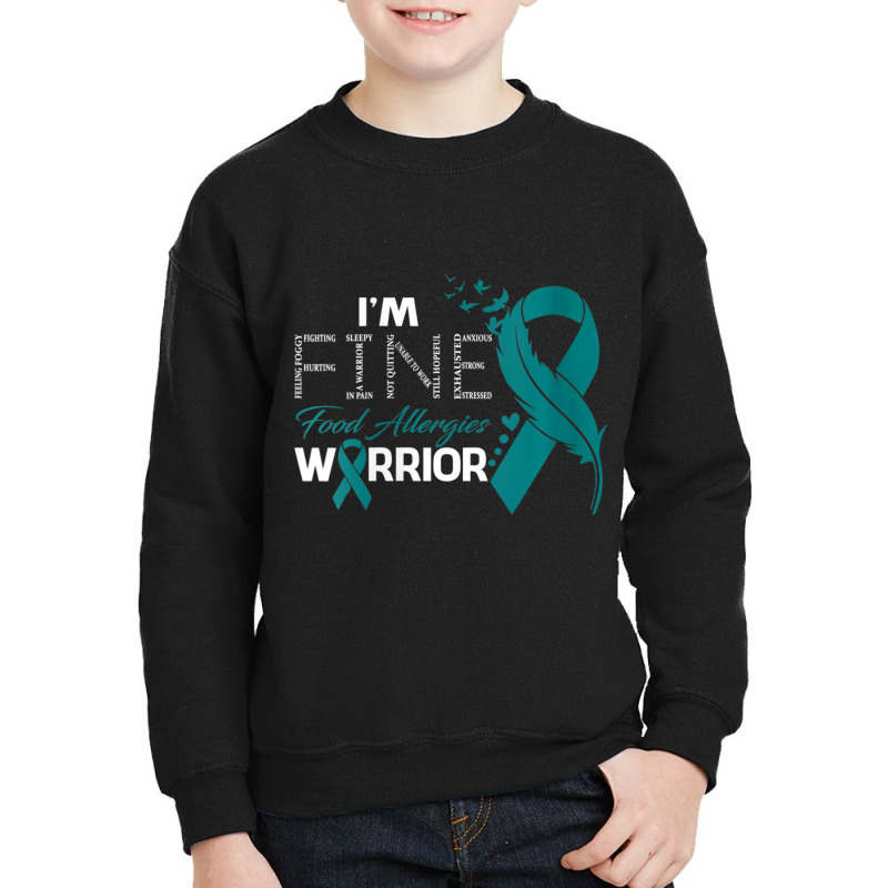 Womens Food Allergies Warrior I'm Fine Feather V-neck Youth Sweatshirt | Artistshot