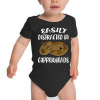 Easily Distracted By Copperheads Snake T Shirt Baby Bodysuit | Artistshot