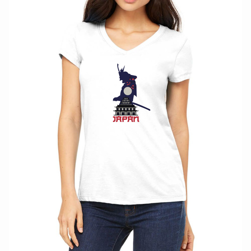 Moon Samurai Women's V-Neck T-Shirt by 90stings | Artistshot