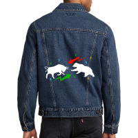 Bull Vs. Bear Market Men Denim Jacket | Artistshot