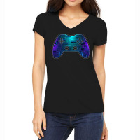 3d Abstract Blocks Pattern Gaming Gamer Abstract Gamepad Controller Vi Women's V-neck T-shirt | Artistshot