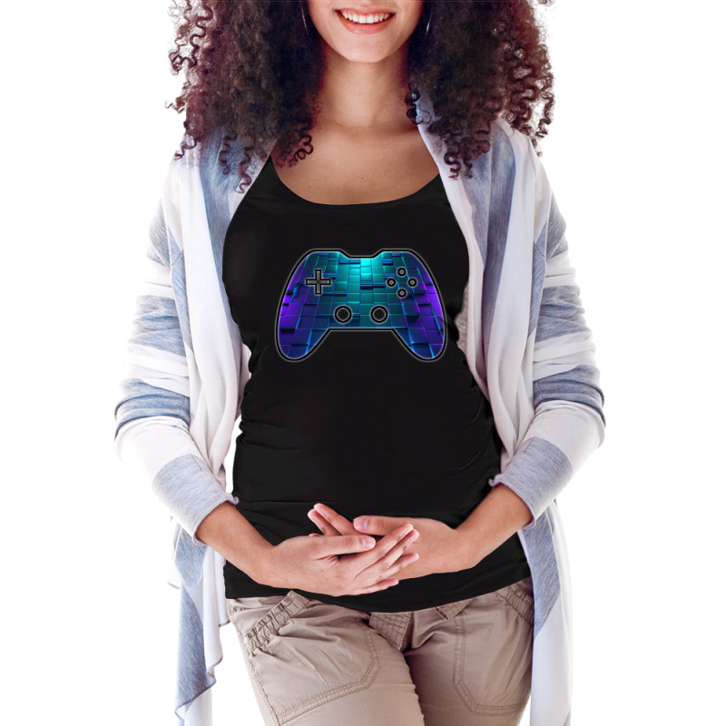 3d Abstract Blocks Pattern Gaming Gamer Abstract Gamepad Controller Vi Maternity Scoop Neck T-shirt by wsletiguuri | Artistshot