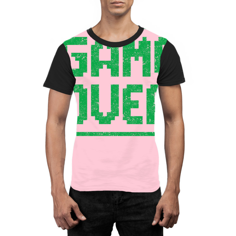 Game Over Green Worn Quote Graphic T-shirt by peemotchalwe4 | Artistshot