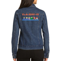 Mod1 Arcade Yie Ar Kungfu Video Game 70s Ladies Denim Jacket | Artistshot