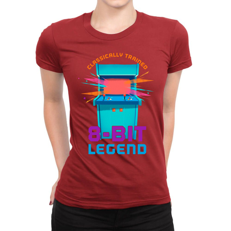 Retro Gamer 8bit Legend Arcade Pos Nostalgia Ladies Fitted T-Shirt by ninamaiatroui | Artistshot