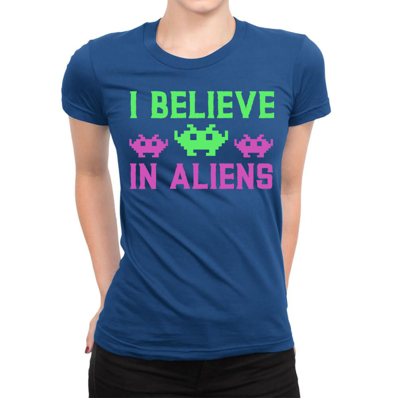 I Believe In Aliens Boy Ladies Fitted T-Shirt by tusuppelekc | Artistshot