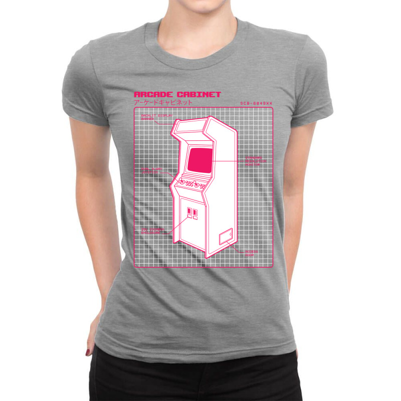 Retro Video Game Arcade Cabinet Diagram Aesthetic Ladies Fitted T-Shirt by asaquegaikad | Artistshot