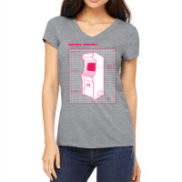 Retro Video Game Arcade Cabinet Diagram Aesthetic Women's V-neck T-shirt | Artistshot