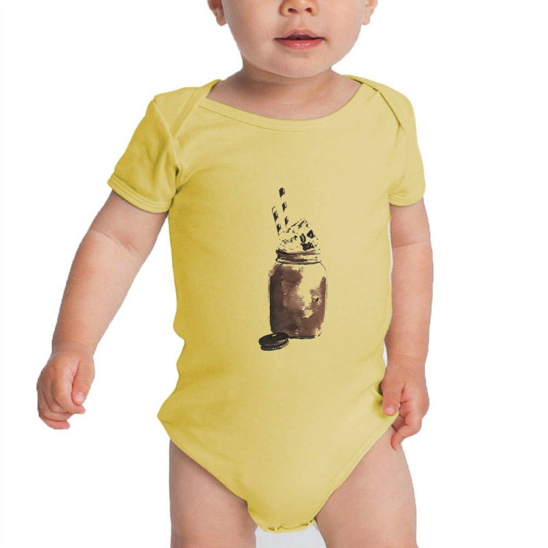 Chocolate Cookie Milkshake,cookies And Cream Smoothie Milksha Baby Bodysuit by marinah | Artistshot