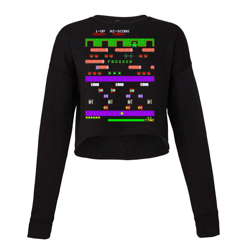 Mod2 Arcade Frogger Video Game Music Cropped Sweater by cdodreonp | Artistshot