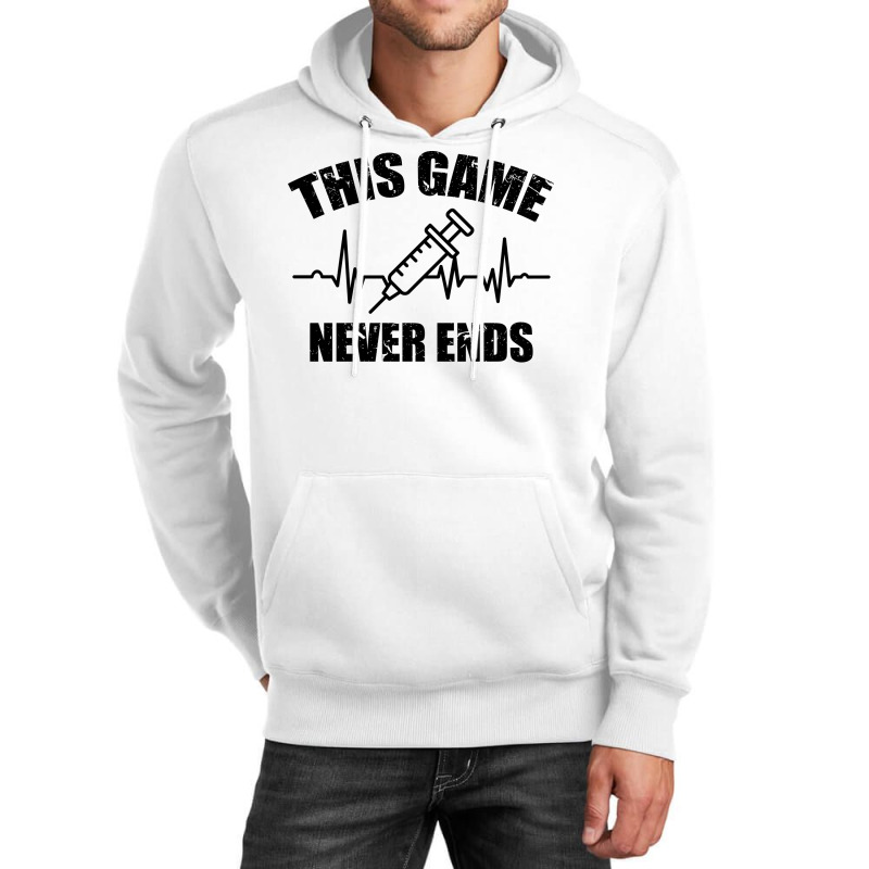 Gamer Quote Heartbeat Syringe This Game Never Ends Tumblr Unisex Hoodie | Artistshot