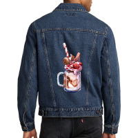 Chocolate Strawberry Milkshake,chocolate Strawberry Overshake Men Denim Jacket | Artistshot