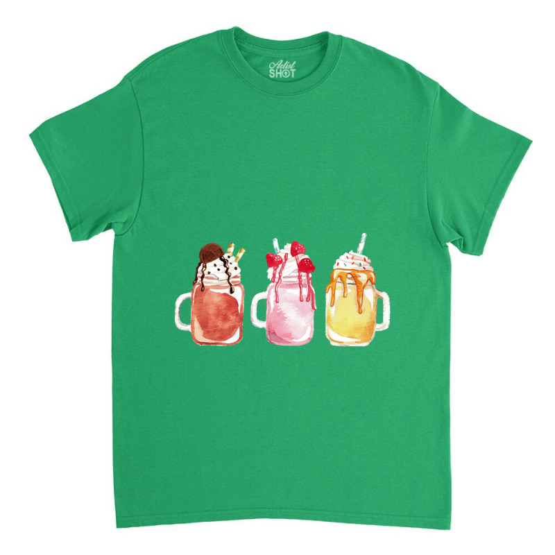 Chocolate Strawberry Vanilla Milkshake,triple Milkshake Set Classic T-shirt by marinah | Artistshot