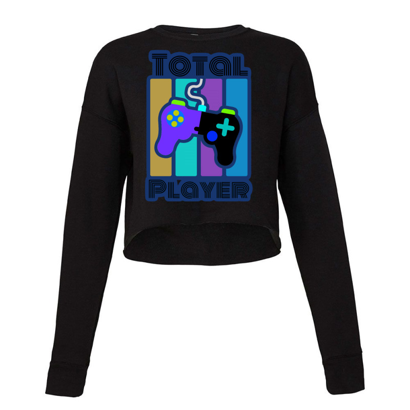 Total Player Gamer Design Blue Cropped Sweater by gulushdaveidj | Artistshot