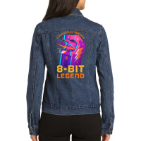 Retro Gamer 8bit Legend Arcade Pos Ladies Denim Jacket | Artistshot