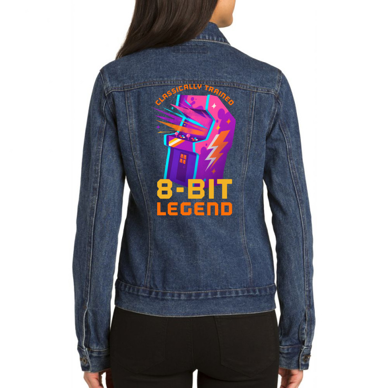 Retro Gamer 8bit Legend Arcade Pos Ladies Denim Jacket by foguelauezov1 | Artistshot