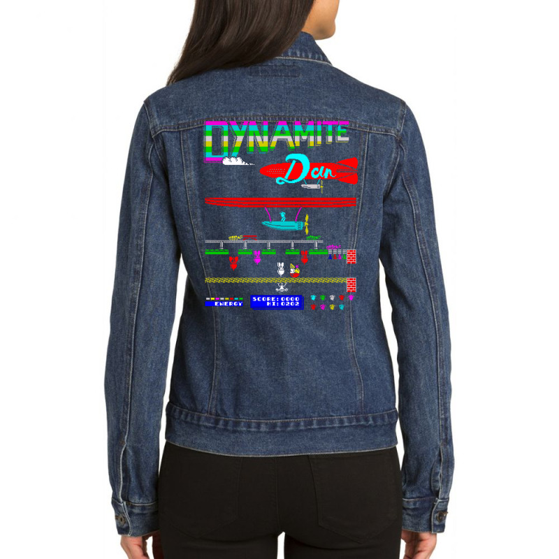 Mod2 Arcade Dynamite Dan Video Game Music Ladies Denim Jacket by meisammayukat | Artistshot