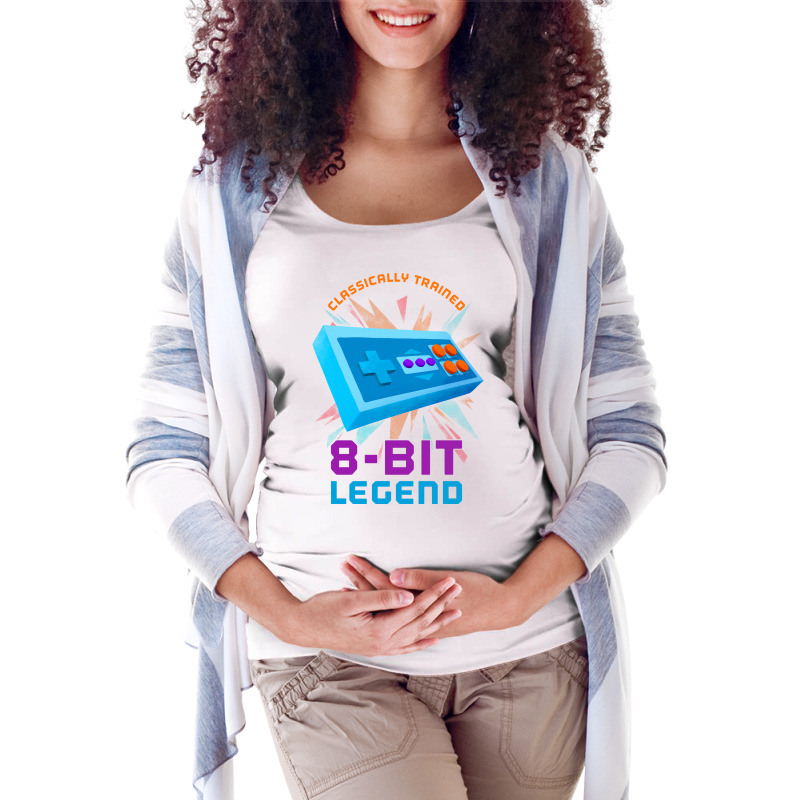 Retro Gamer 8bit Legend Gamepad Trending Maternity Scoop Neck T-shirt by meisammayukat | Artistshot