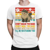 Funny Snack Meal And Bite I'll Be Watching You Siberian Cat T Shirt T-shirt | Artistshot