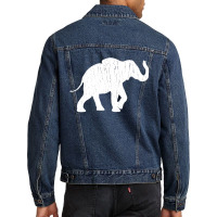 Distressed Elephant Silhouette Men Denim Jacket | Artistshot