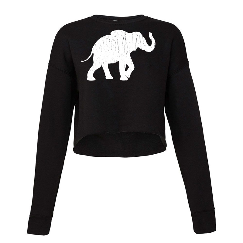 Distressed Elephant Silhouette Cropped Sweater by DonnaSchennum1234 | Artistshot