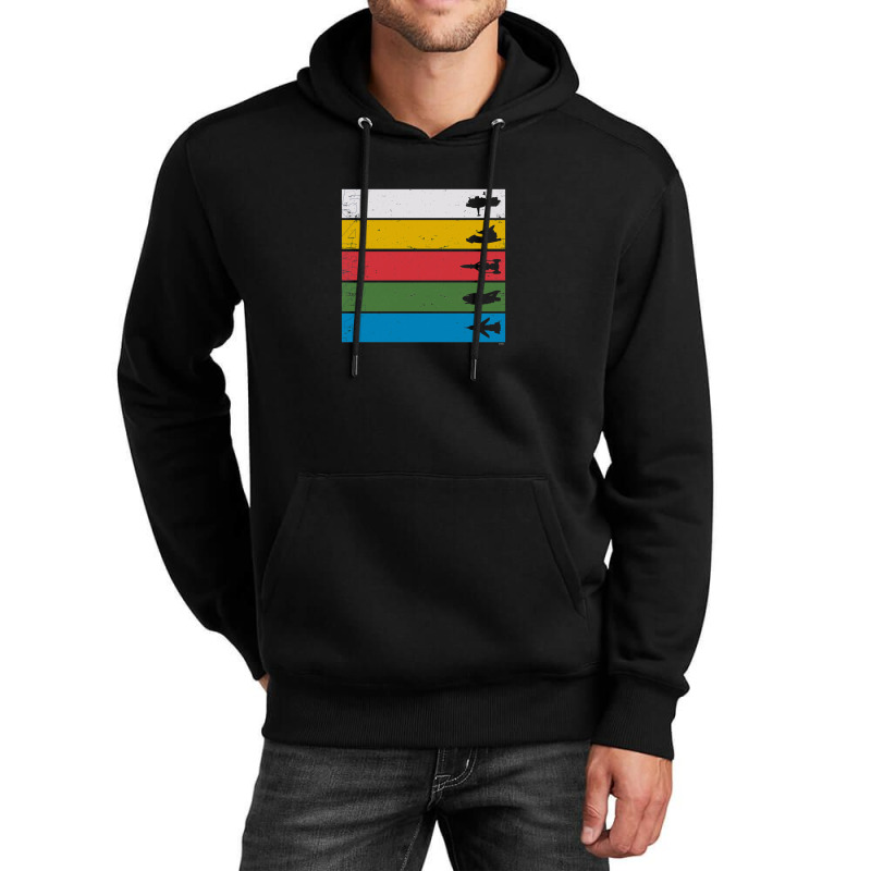 Thunderbirds Classic  Birds Silhouettes On Stripes Unisex Hoodie | Artistshot