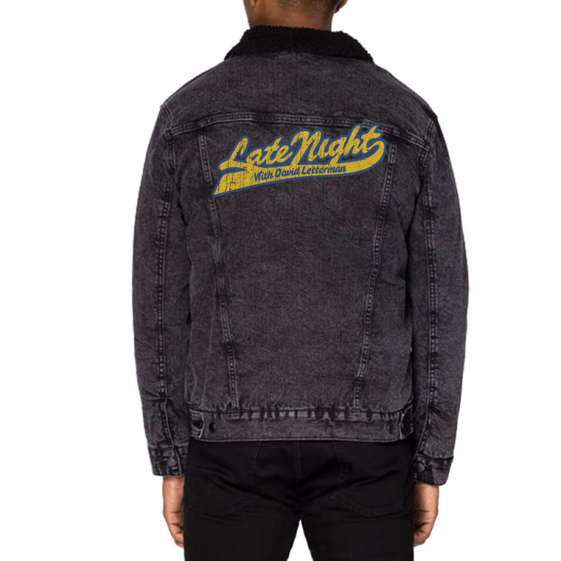 Late Night David Letterman Unisex Sherpa-Lined Denim Jacket by aveigaolinec | Artistshot