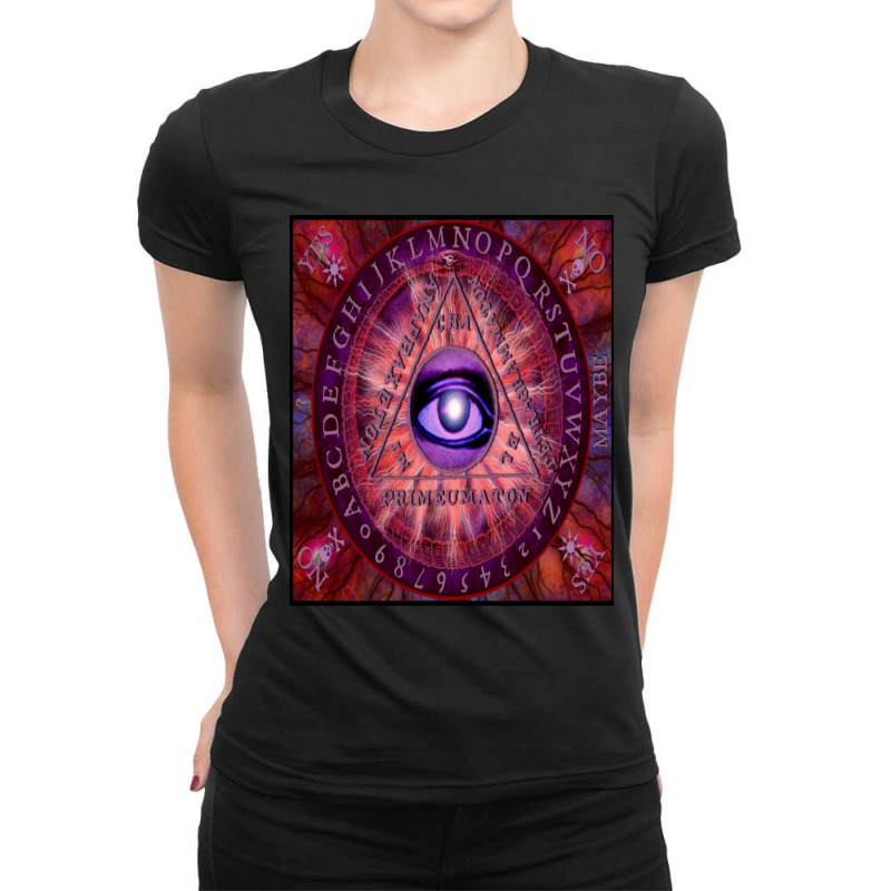 Triangle Of Art Necronomicon Divination Board Ladies Fitted T-Shirt by apolitery | Artistshot