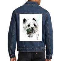 Panda Bear Watercolors Men Denim Jacket | Artistshot