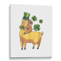 Funny Irish Sloth Llama Shamrock St Patricks Day Animal Love T Shirt Metal Print Vertical | Artistshot