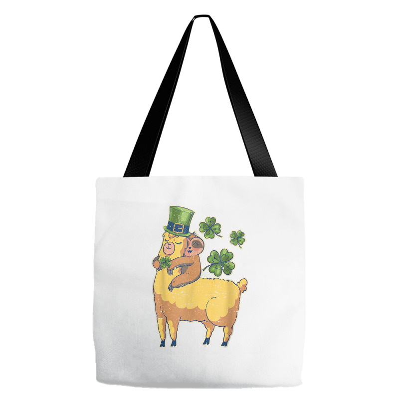 Funny Irish Sloth Llama Shamrock St Patricks Day Animal Love T Shirt Tote Bags | Artistshot