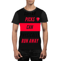 Guitar Picks Can Physically Run Away White Graphic T-shirt | Artistshot