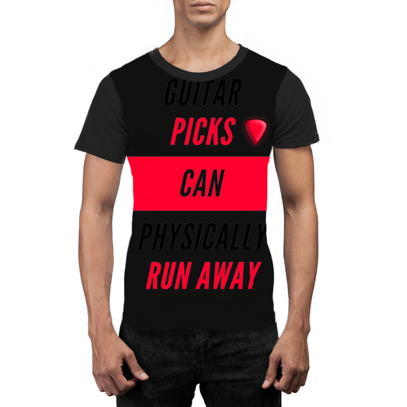 Guitar Picks Can Physically Run Away White Graphic T-shirt by PhillipVickers | Artistshot