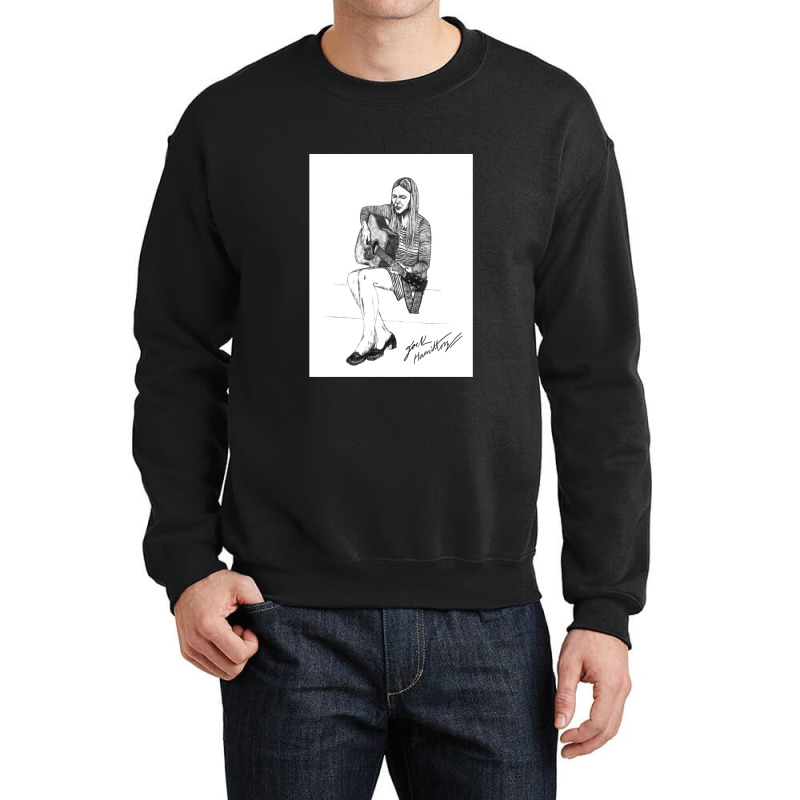 Joni M Original Ink Drawing Print Crewneck Sweatshirt by LeslieDawnMoore | Artistshot