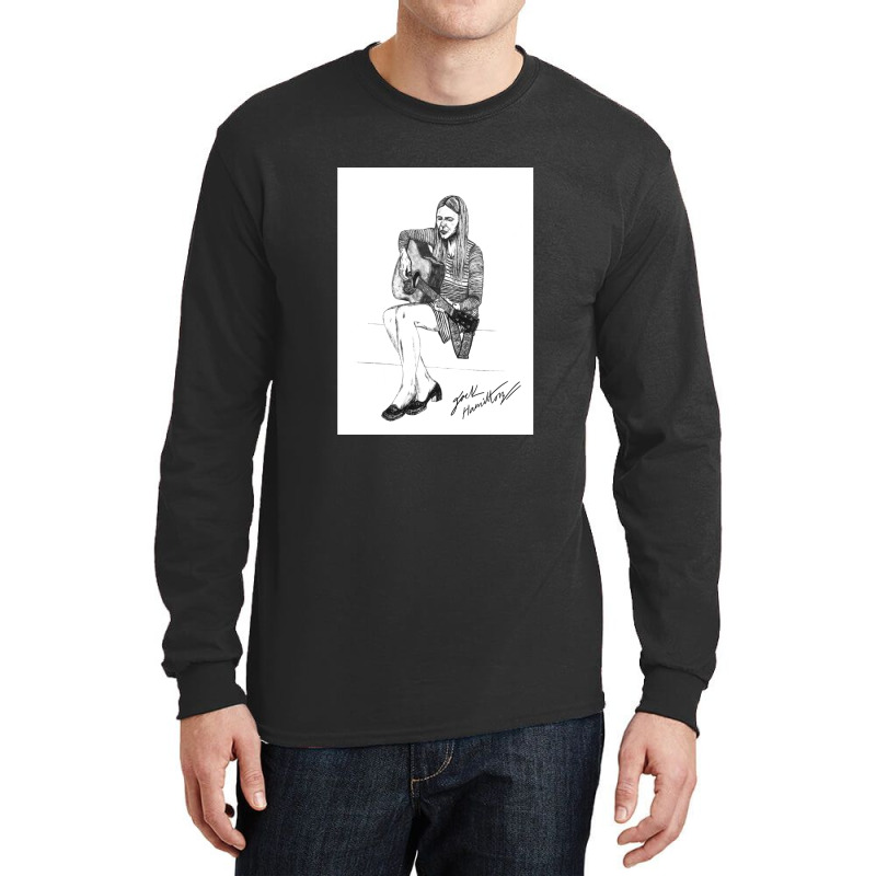 Joni M Original Ink Drawing Print Long Sleeve Shirts by LeslieDawnMoore | Artistshot