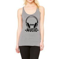 Funny Vintage Retro Headphones Electronic Music Lover Dj T Shirt Racerback Tank | Artistshot