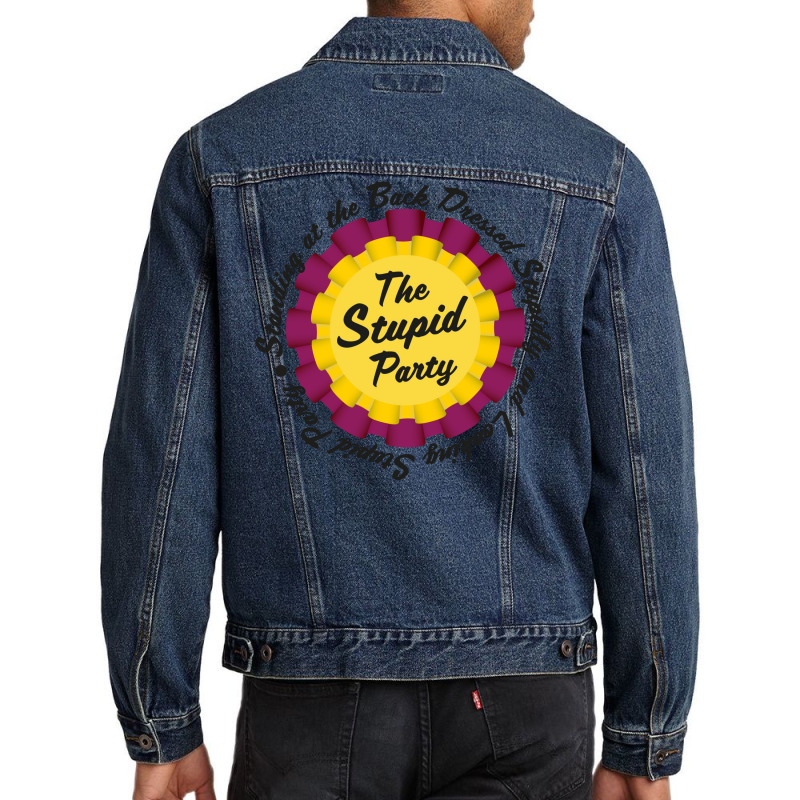 Standing At The Back Dressed Stupid And Looking Stupid Party Men Denim Jacket by ragusohnine0 | Artistshot