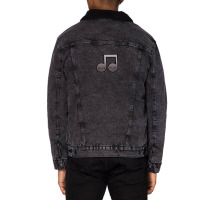 Music Notes Cartoon Unisex Sherpa-lined Denim Jacket | Artistshot