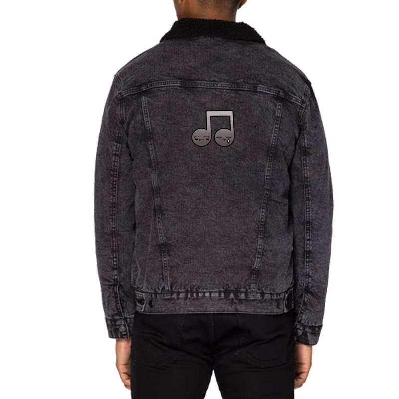 Music Notes Cartoon Unisex Sherpa-Lined Denim Jacket by PatrickDougherty | Artistshot