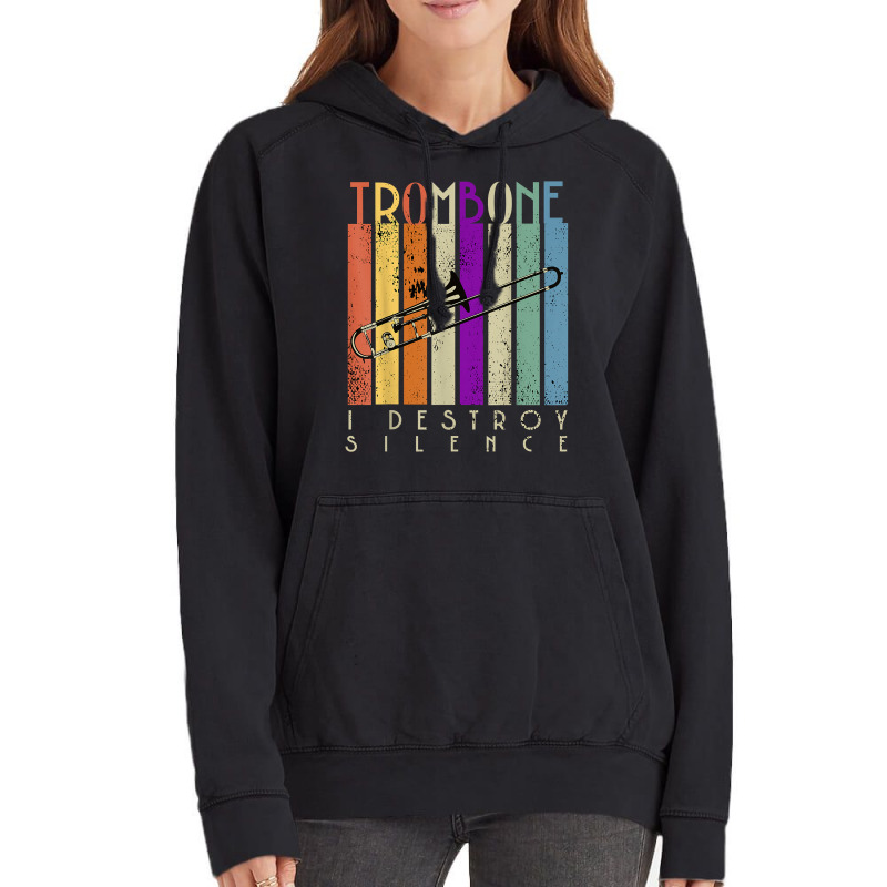 I Destroy Silence Funny Trombone Player Music Lover Saying T Shirt Vintage Hoodie by kaykemyjoa | Artistshot