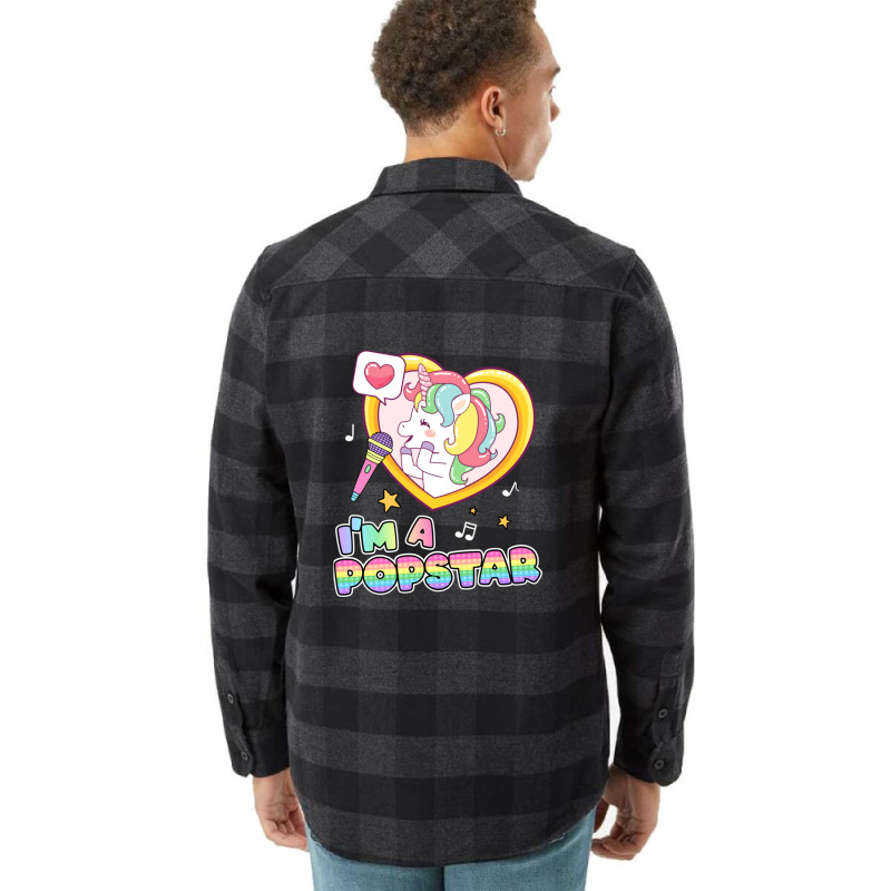 I'm A Popstar Happy Singing Unicorn Popstar Flannel Shirt by RickEWatson | Artistshot