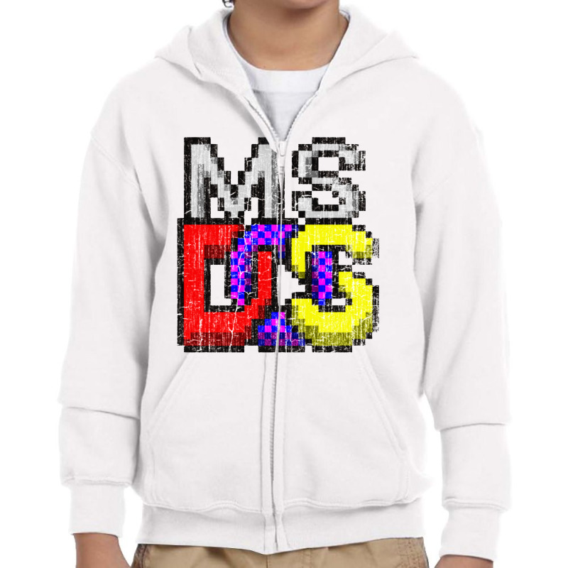 Ms, Dos Operating System Youth Zipper Hoodie by Blackbubbles | Artistshot