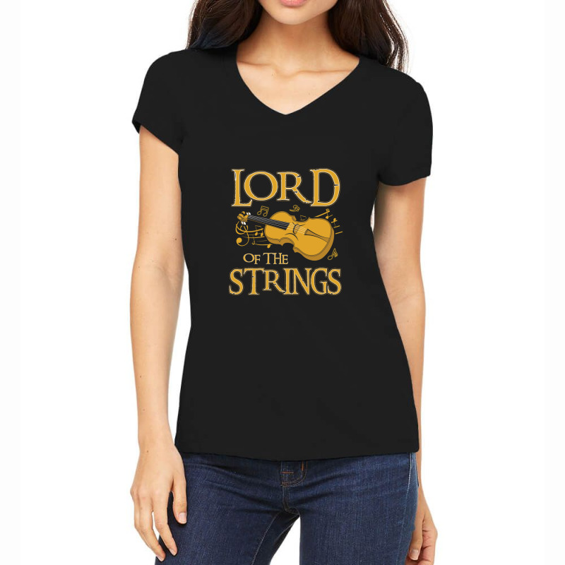 Lord Of The Strings Violin Women's V-Neck T-Shirt by JeffreyAlanSwanson | Artistshot