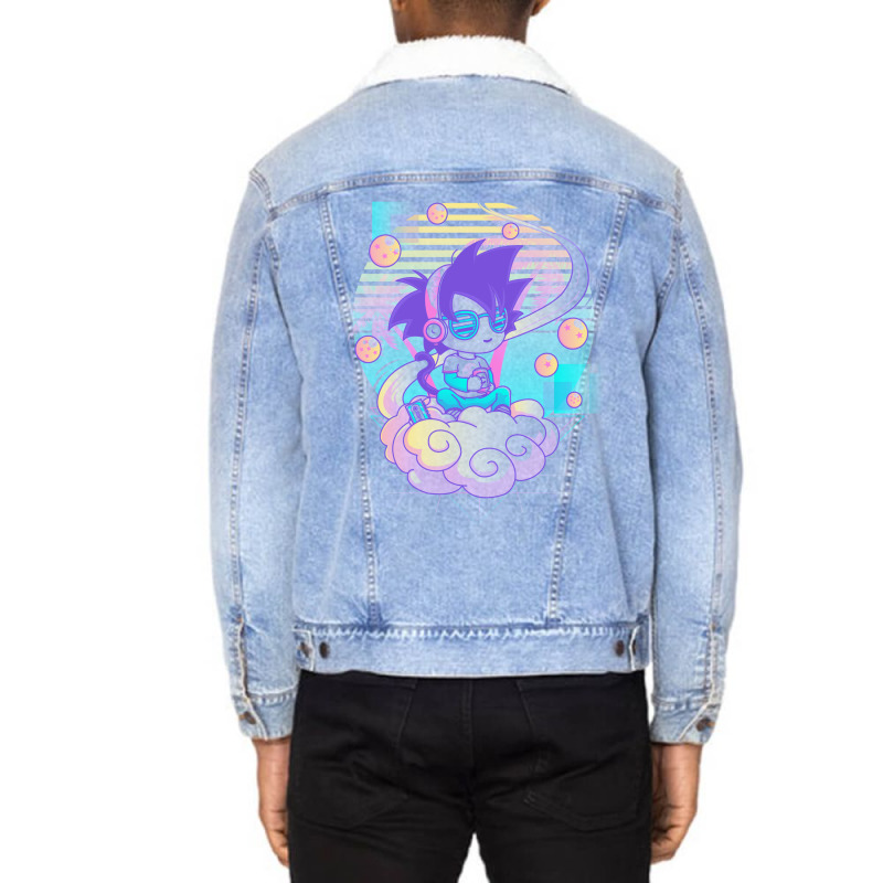 Retro Monkey Unisex Sherpa-Lined Denim Jacket by kiwakgbarenv | Artistshot