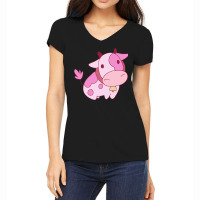 Strawberry Milk Cow Women's V-neck T-shirt | Artistshot