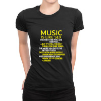 Music Musician Instrument Sticker Ladies Fitted T-shirt | Artistshot