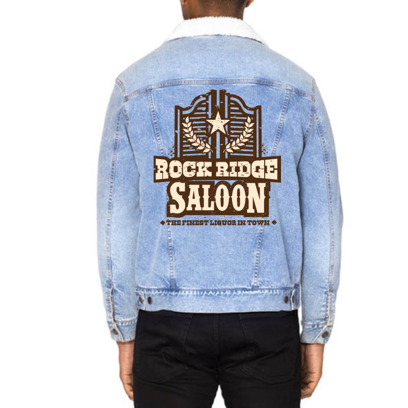 Rock Ridge Saloon Unisex Sherpa-Lined Denim Jacket by jsusschythe | Artistshot