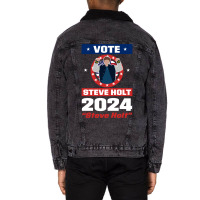 Vote Steve Holt 2024 Unisex Sherpa-lined Denim Jacket | Artistshot