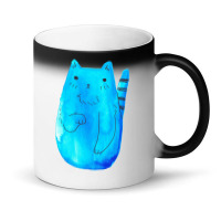 Striped Tail Blue Watercolor Cat Magic Mug | Artistshot