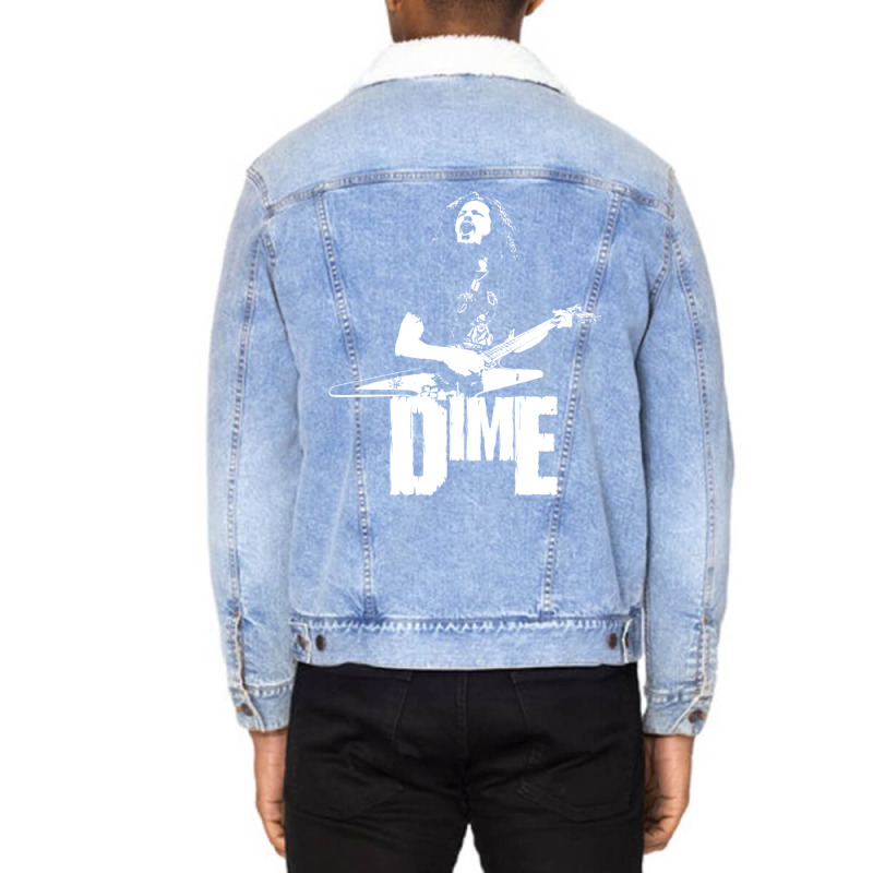 Dime   White Stencil Unisex Sherpa-lined Denim Jacket | Artistshot